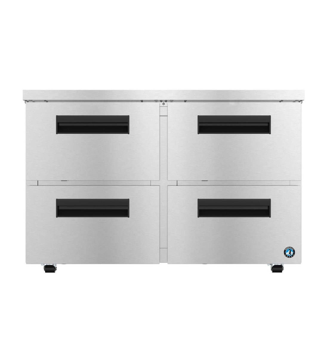 Hoshizaki UR48B-LPD4 48 inch low profile undercounter refrigerator with four stainless steel drawers, front view