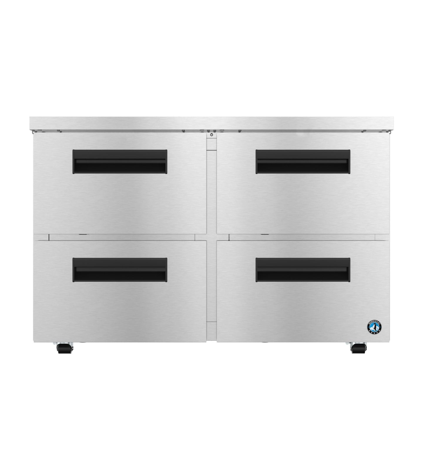 Hoshizaki UR48B-LPD4 48 inch low profile undercounter refrigerator with four stainless steel drawers, front view