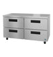 Hoshizaki UR60B-D4 60 inch undercounter refrigerator with four stainless steel drawers
