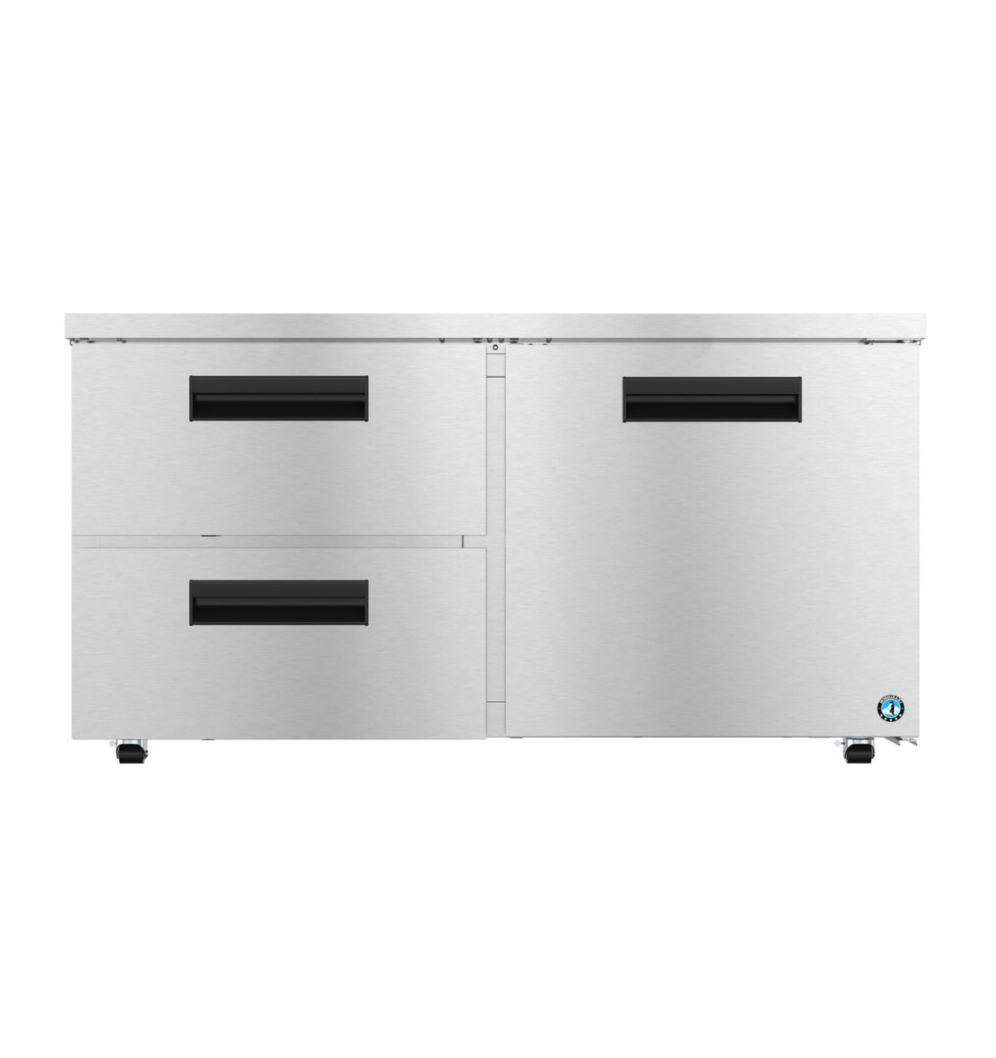 Hoshizaki UR60B-LPD2 60 inch low profile undercounter refrigerator with one door and two drawers, front view