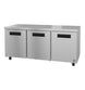 Hoshizaki UR72B-01 72 inch three section undercounter refrigerator with locking stainless doors