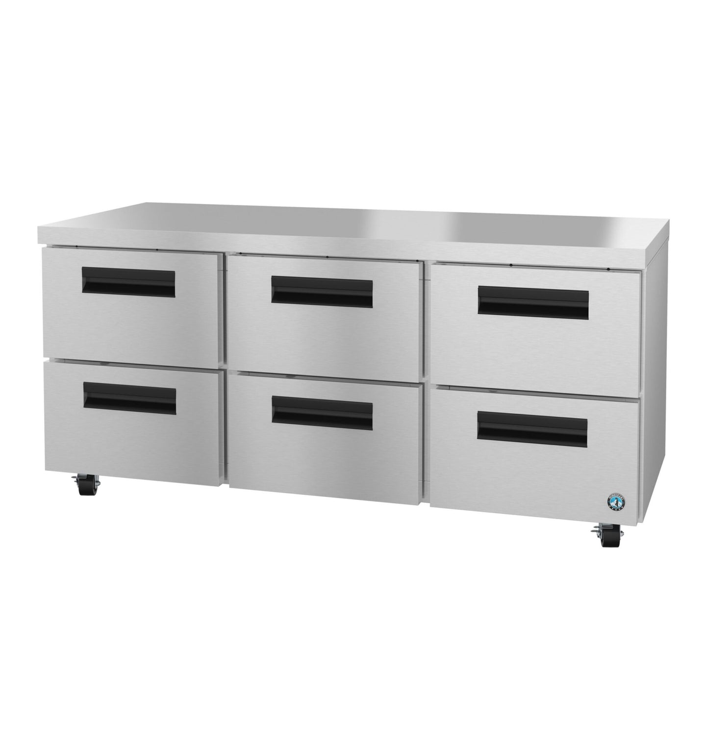 Hoshizaki UR72B-D6 72 inch undercounter refrigerator with six stainless steel drawers