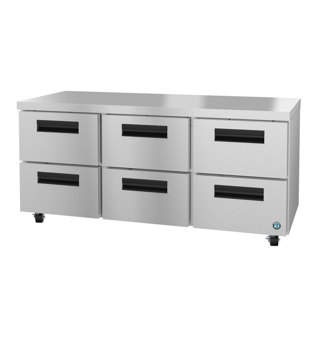 Hoshizaki UR72B-D6 72 inch undercounter refrigerator with six stainless steel drawers