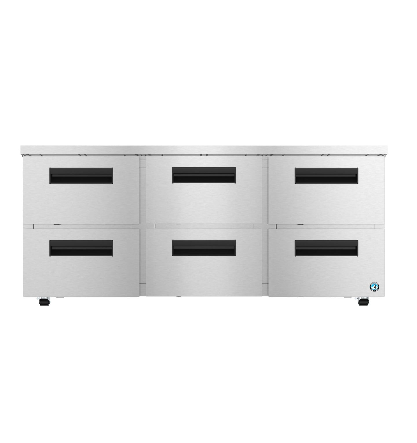 Hoshizaki UR72B-LPD6 72 inch low profile undercounter refrigerator with six drawers, front view