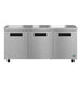 Hoshizaki UR72B undercounter refrigerator front view with three stainless doors