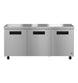 Hoshizaki UR72B undercounter refrigerator front view with three stainless doors