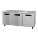 Hoshizaki UR72B 72 inch three section undercounter refrigerator, stainless steel