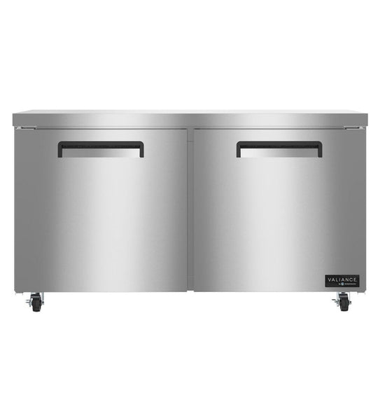 Hoshizaki VUF60A 60 inch Valiance Series two section undercounter freezer, front view