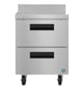 Hoshizaki WF27B-D2 worktop freezer front view showing drawer fronts