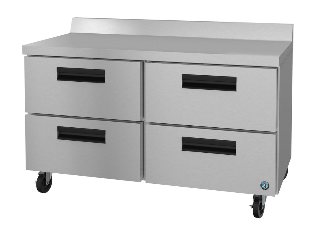 Hoshizaki WF48A-D4 48 inch two section worktop freezer with four stainless steel drawers