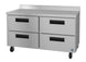 Hoshizaki WF48A-D4 48 inch two section worktop freezer with four stainless steel drawers
