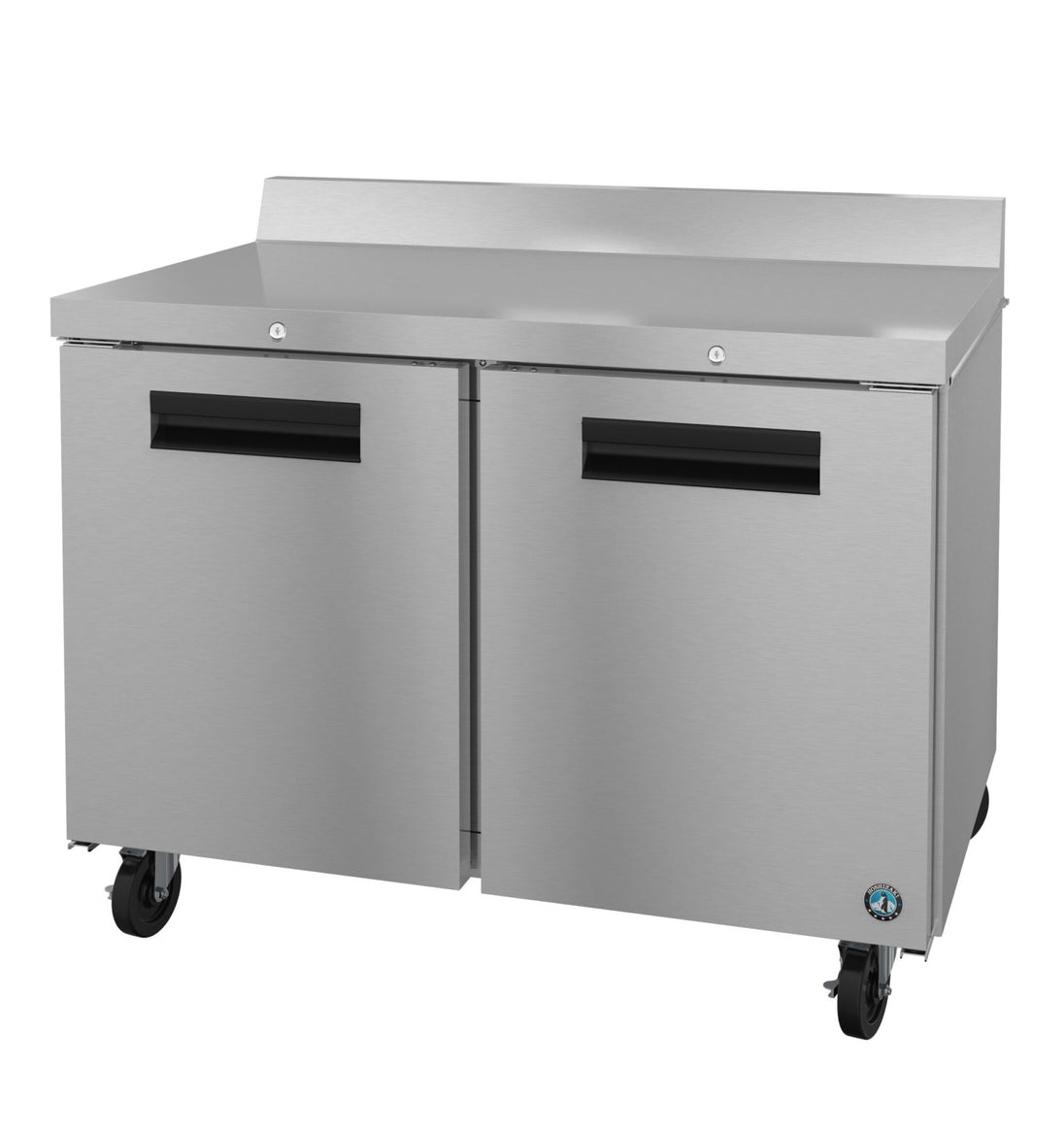 Hoshizaki WF48B-01 48 inch Steelheart two section worktop freezer with locking stainless doors