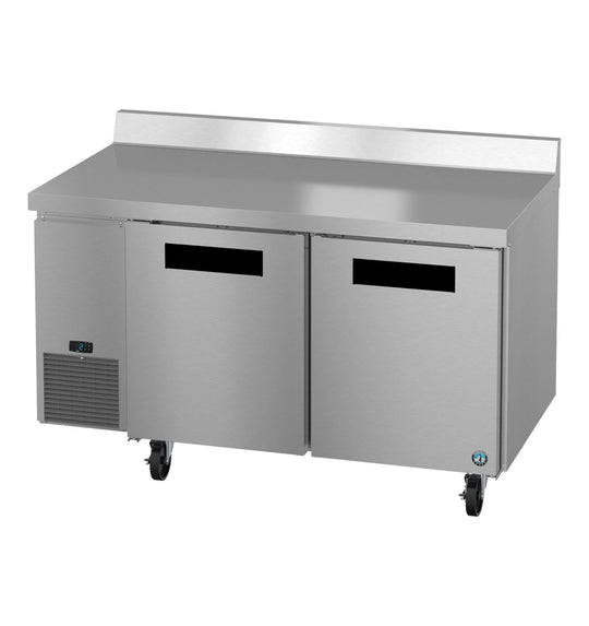 Hoshizaki WLF60B 60 inch Steelheart side mount two section worktop freezer, left three-quarter view