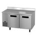 Hoshizaki WLF60B 60 inch Steelheart side mount two section worktop freezer, left three-quarter view