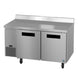 Hoshizaki WLF60B 60 inch Steelheart side mount two section worktop freezer, left three-quarter view