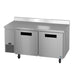 Hoshizaki WLF67B 67 inch Steelheart side mount two section worktop freezer, left three-quarter view