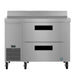Hoshizaki WLR46B-D2 46 inch side mount worktop refrigerator with two drawers, front view