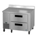 Hoshizaki WLR46B-D2 worktop refrigerator angled view showing drawer fronts