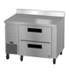 Hoshizaki WLR46B-D2 worktop refrigerator angled view showing drawer fronts