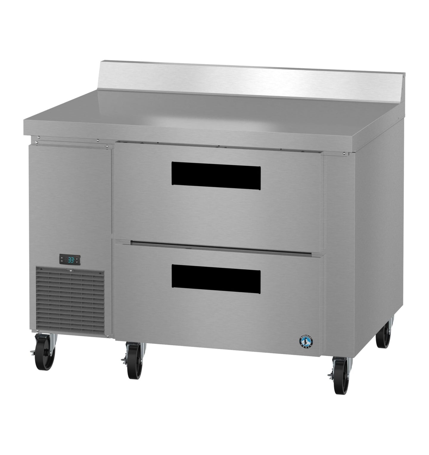 Hoshizaki WLR46B-D2 two drawer worktop refrigerator left side view