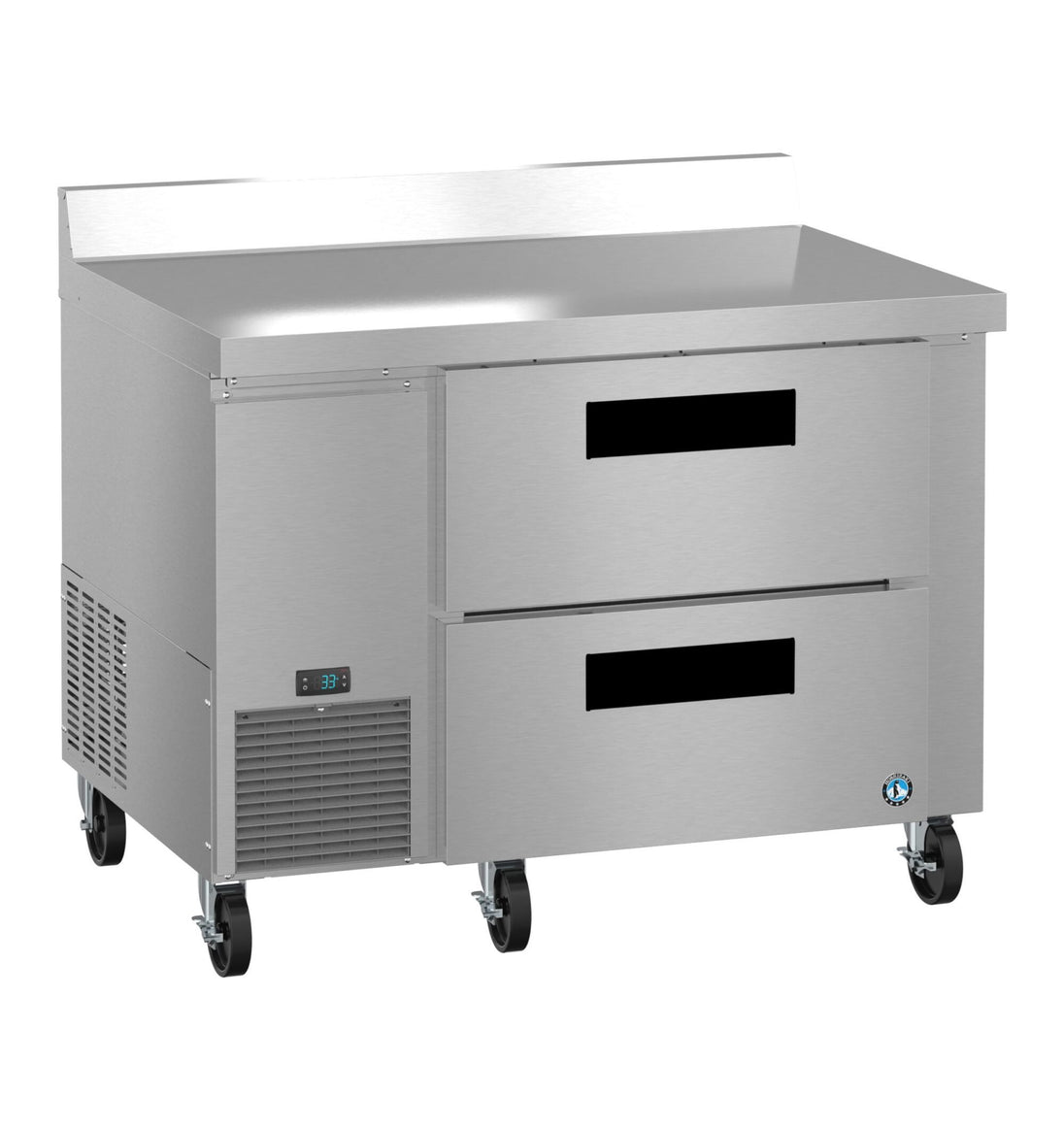 Hoshizaki WLR46B-D2 two drawer worktop refrigerator right side view