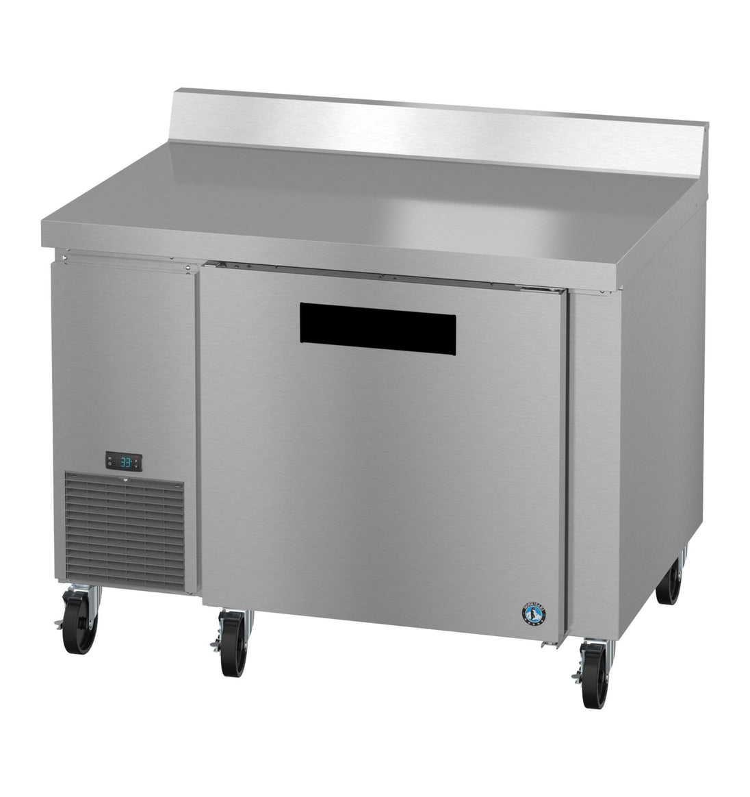 Hoshizaki WLR46B worktop refrigerator angled view with door closed