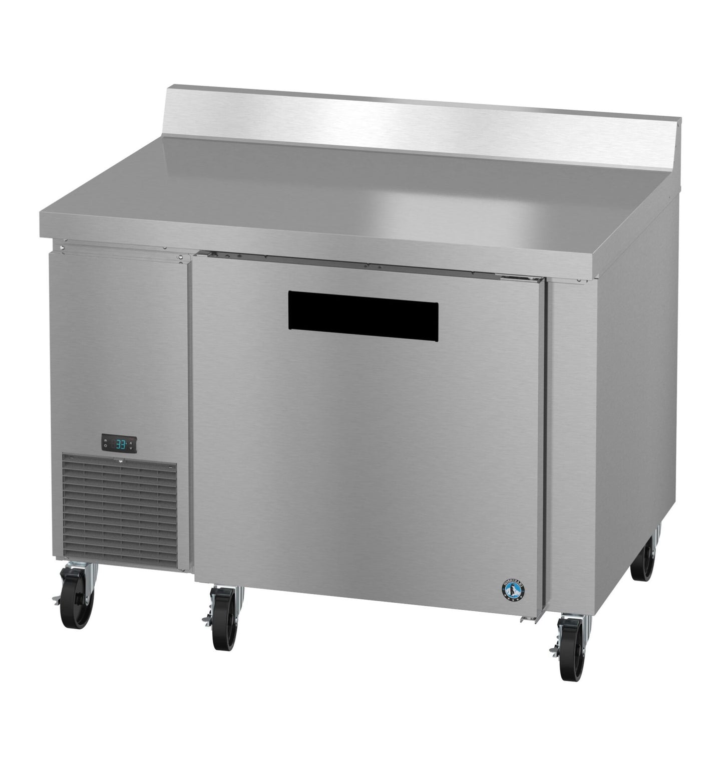 Hoshizaki WLR46B worktop refrigerator angled view with door closed