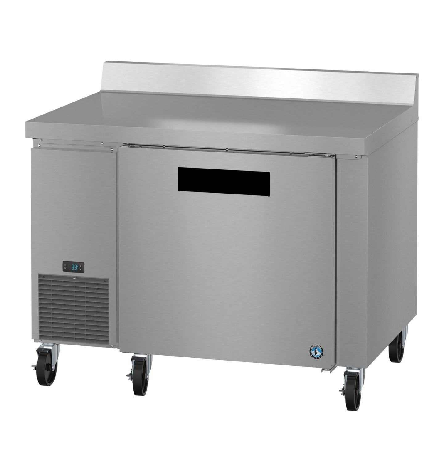 Hoshizaki WLR46B worktop refrigerator left side view showing side mount refrigeration