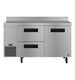 Hoshizaki WLR60B-D2 60 inch side mount worktop refrigerator with drawer and door combo, front view