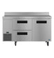 Hoshizaki WLR60B-D2 60 inch side mount worktop refrigerator with drawer and door combo, front view