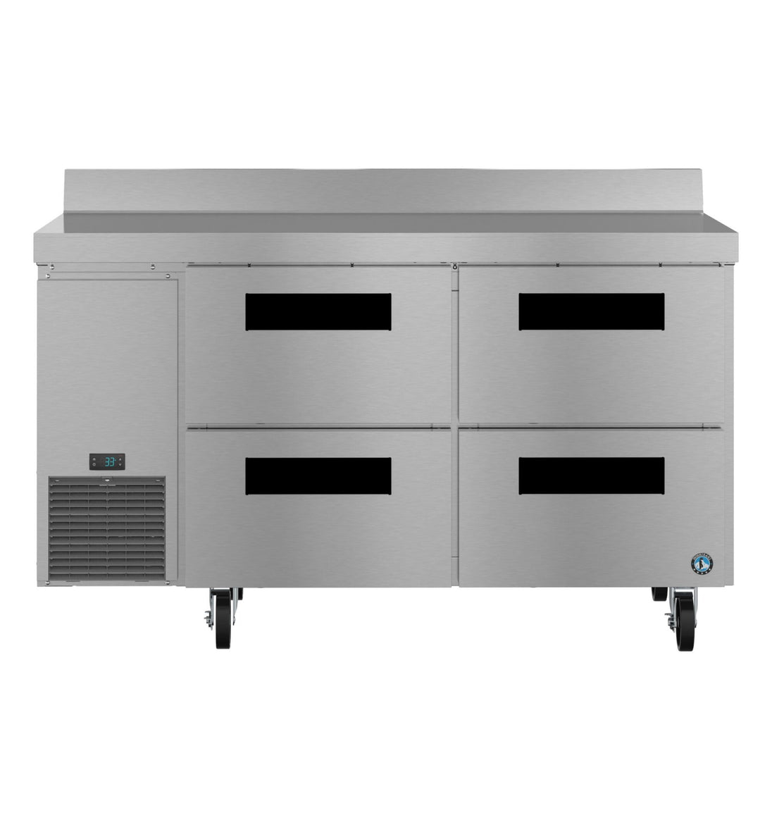 Hoshizaki WLR60B-D4 60 inch side mount worktop refrigerator with four drawers, front view