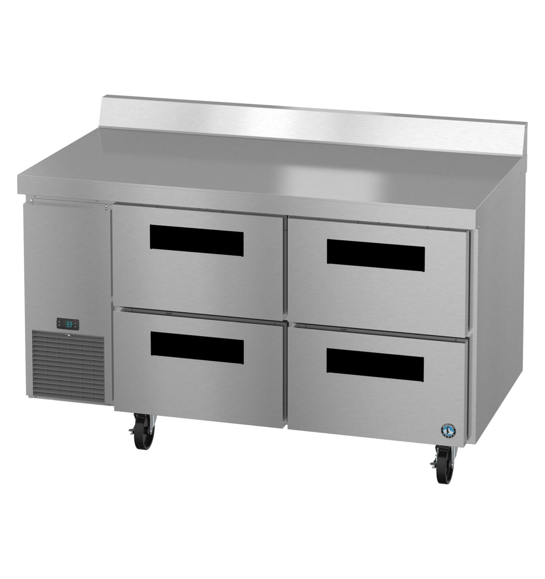 Hoshizaki WLR60B-D4 worktop refrigerator angled view showing four drawer fronts