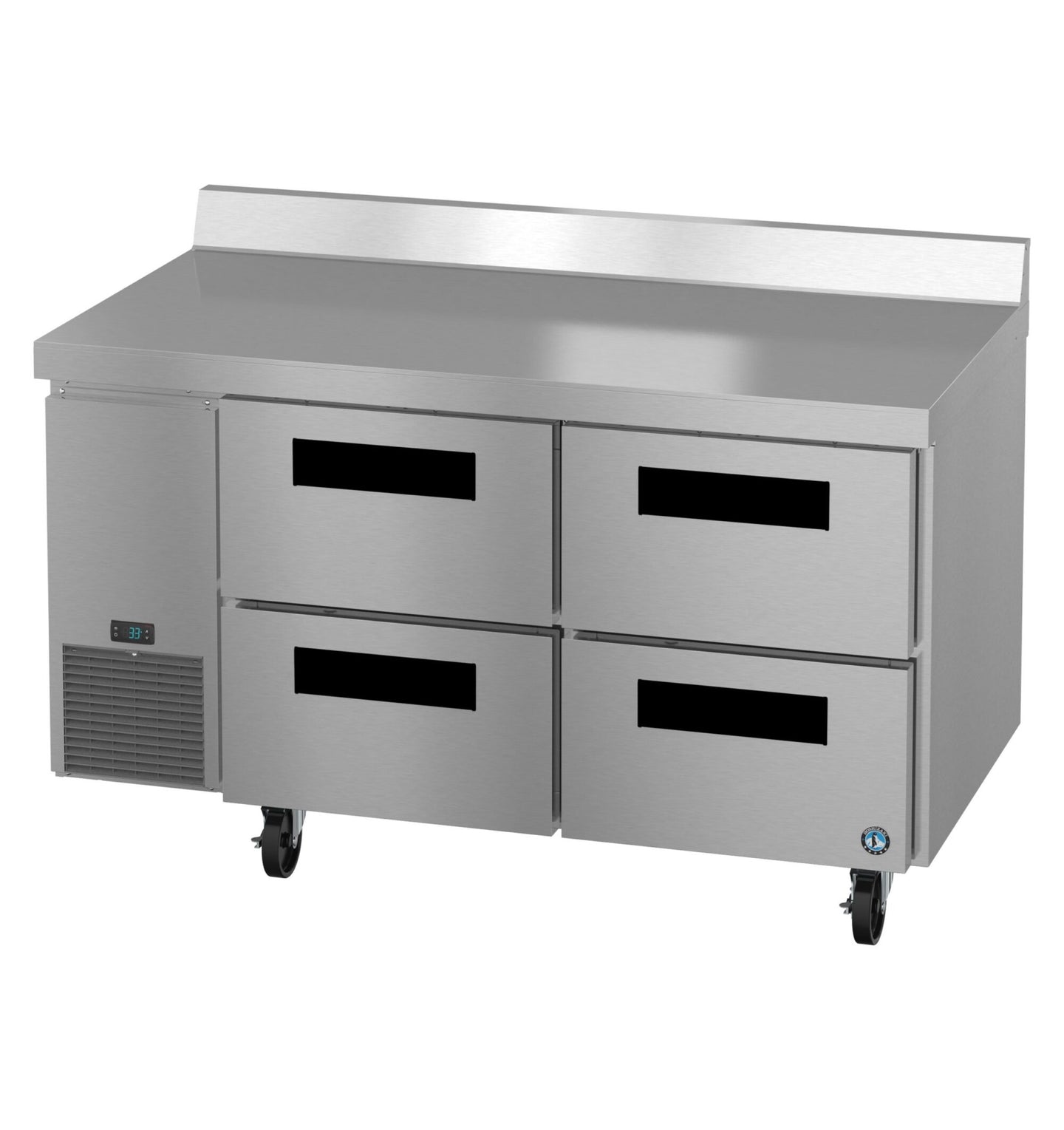 Hoshizaki WLR60B-D4 worktop refrigerator angled view showing four drawer fronts