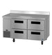 Hoshizaki WLR60B-D4 four drawer worktop refrigerator left side view