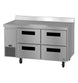 Hoshizaki WLR60B-D4 four drawer worktop refrigerator left side view
