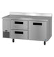 Hoshizaki WLR67B-D2 67 inch two section worktop refrigerator with one door and two drawers