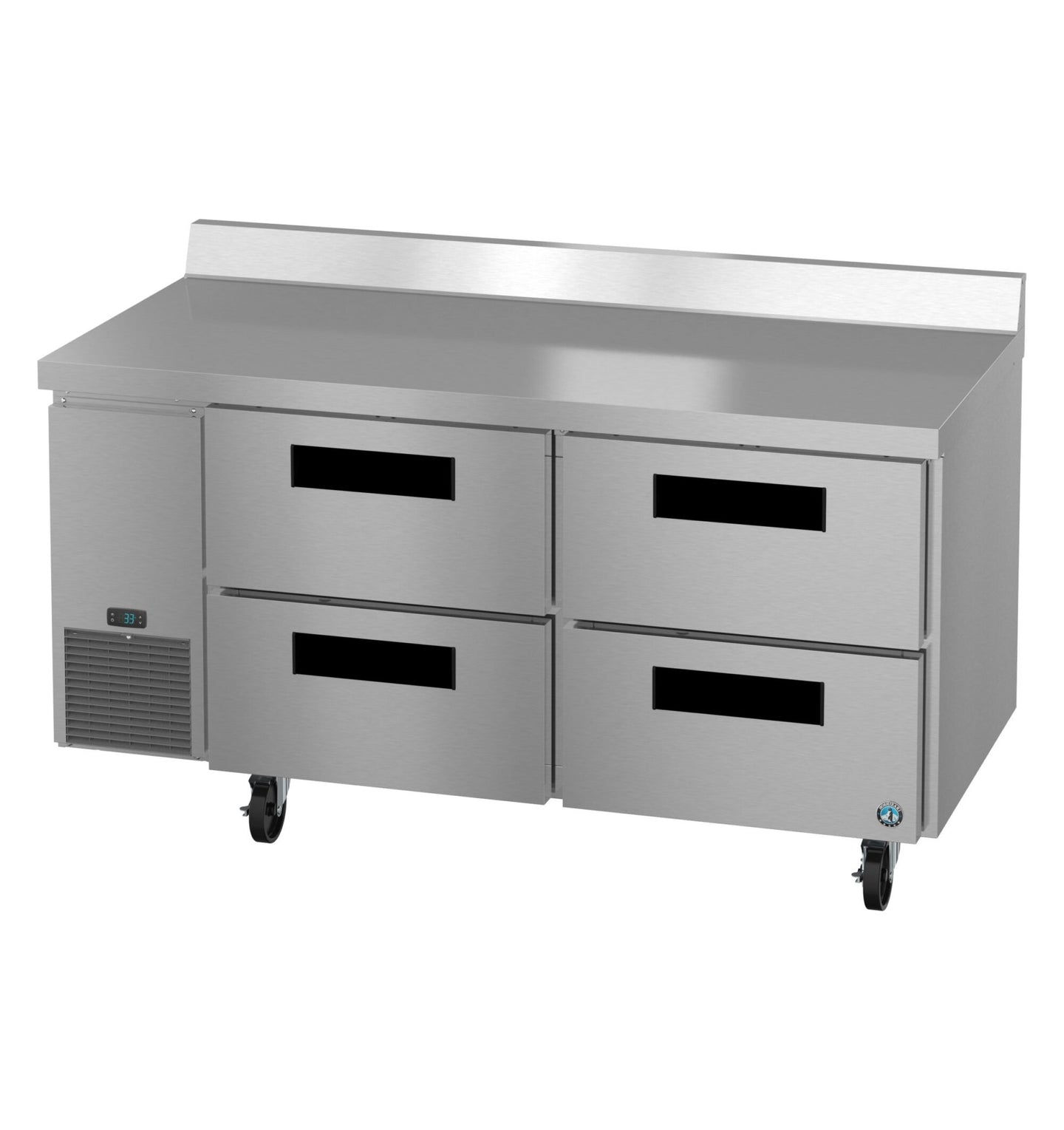 Hoshizaki WLR67B-D4 worktop refrigerator angled view showing drawer fronts