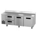 Hoshizaki WLR93B-D2 worktop refrigerator angled view showing stainless work surface