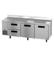 Hoshizaki WLR93B-D2 worktop refrigerator angled view showing stainless work surface