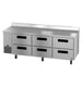 Hoshizaki WLR93B-D6 worktop refrigerator angled view showing six drawer fronts
