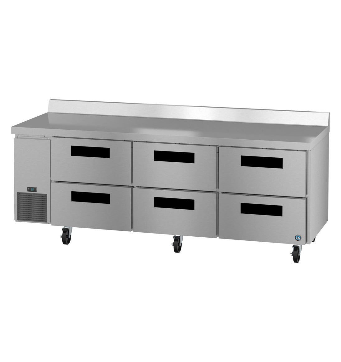 Hoshizaki WLR93B-D6 six drawer worktop refrigerator left side view