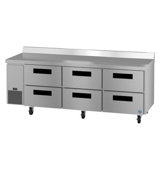 Hoshizaki WLR93B-D6 six drawer worktop refrigerator left side view
