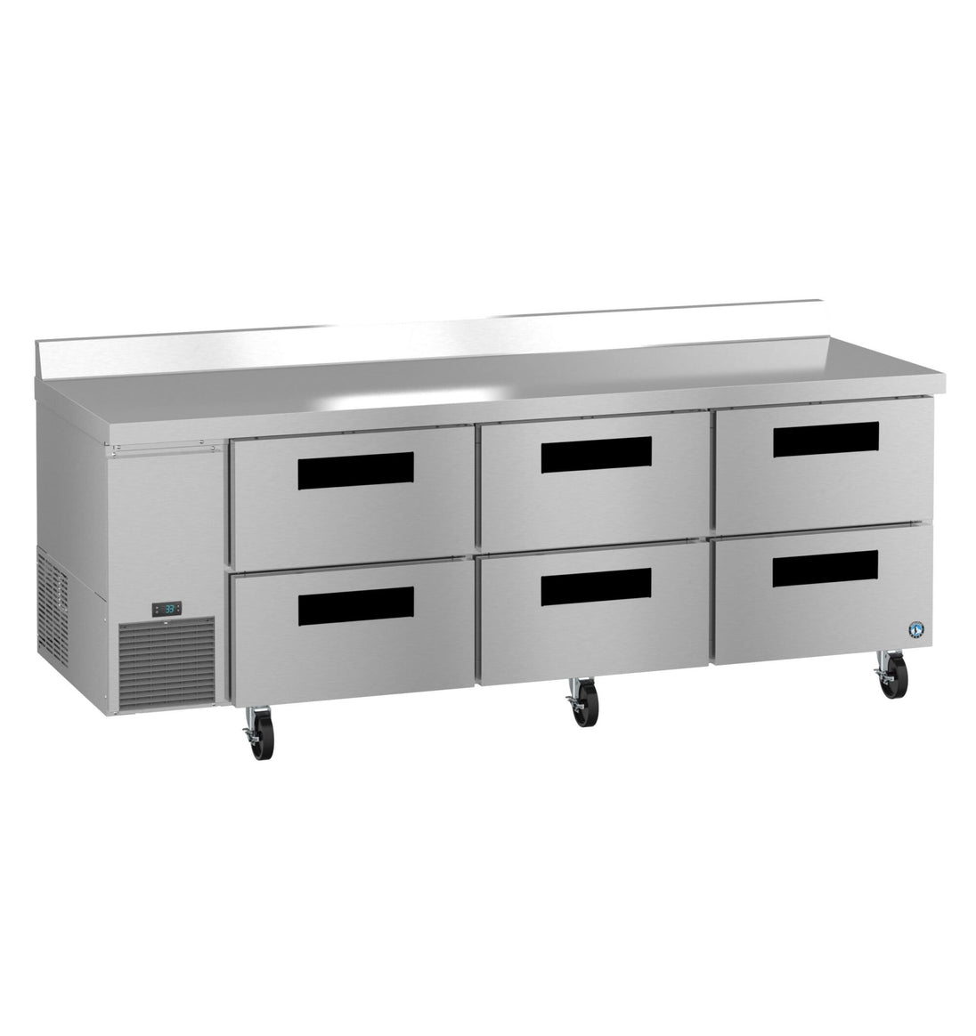 Hoshizaki WLR93B-D6 six drawer worktop refrigerator right side view