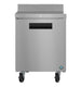 Hoshizaki WR27B-01 27 inch worktop refrigerator with locking stainless door, front view