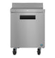 Hoshizaki WR27B-01 27 inch worktop refrigerator with locking stainless door, front view