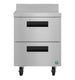 Hoshizaki WR27B-D2 27 inch worktop refrigerator with two drawers, front view