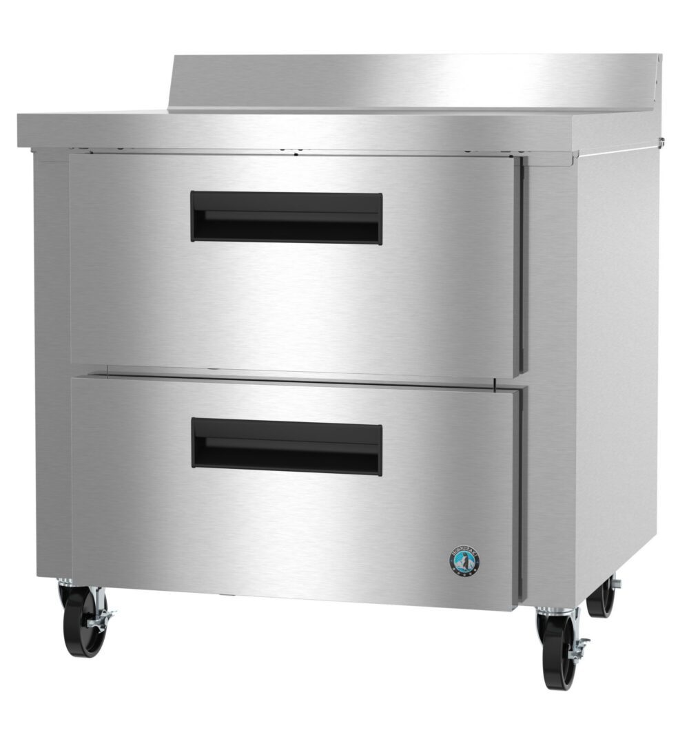 Hoshizaki WR36B-D2 36 inch worktop refrigerator with two stainless drawers