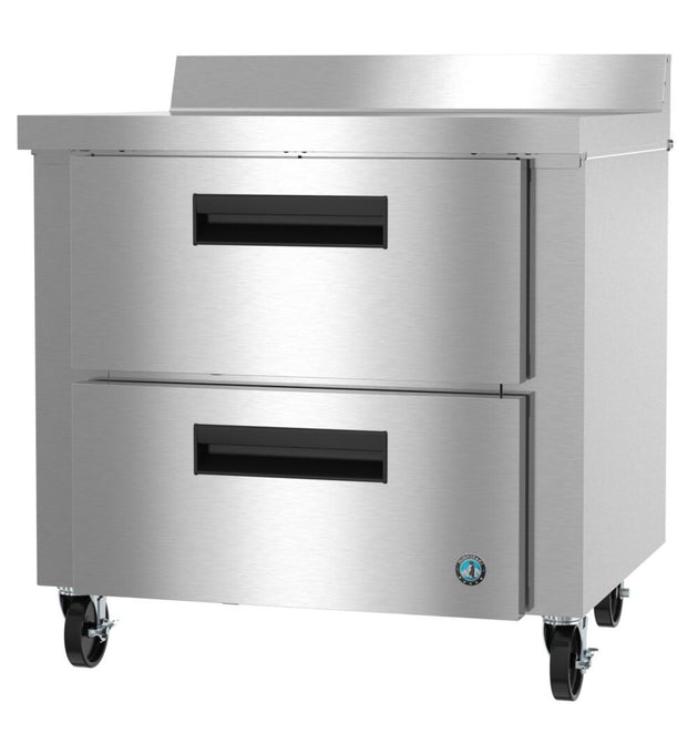 Hoshizaki WR36B-D2 36 inch worktop refrigerator with two stainless drawers