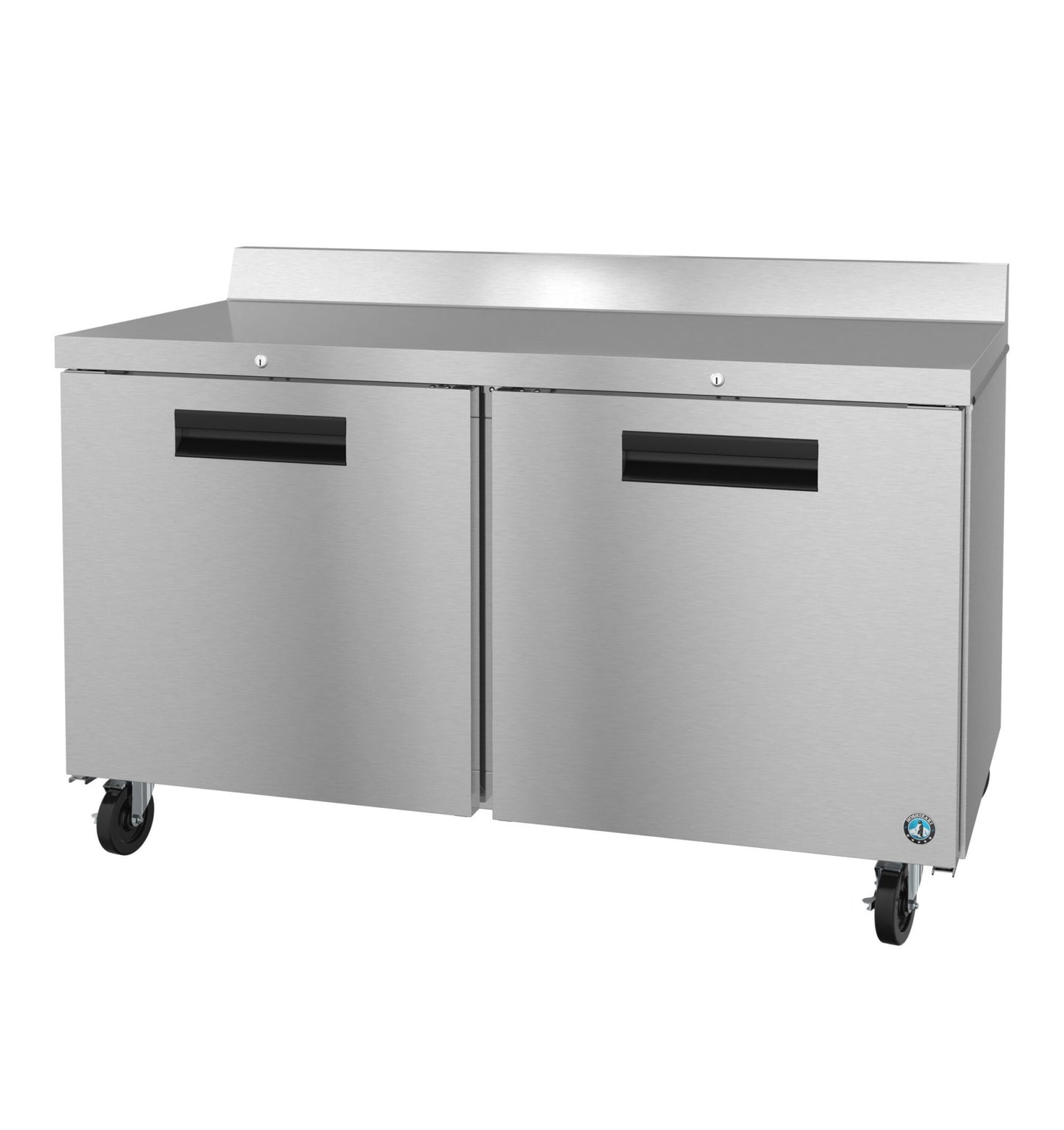 Hoshizaki WR60B-01 60 inch two section worktop refrigerator with locking stainless steel doors