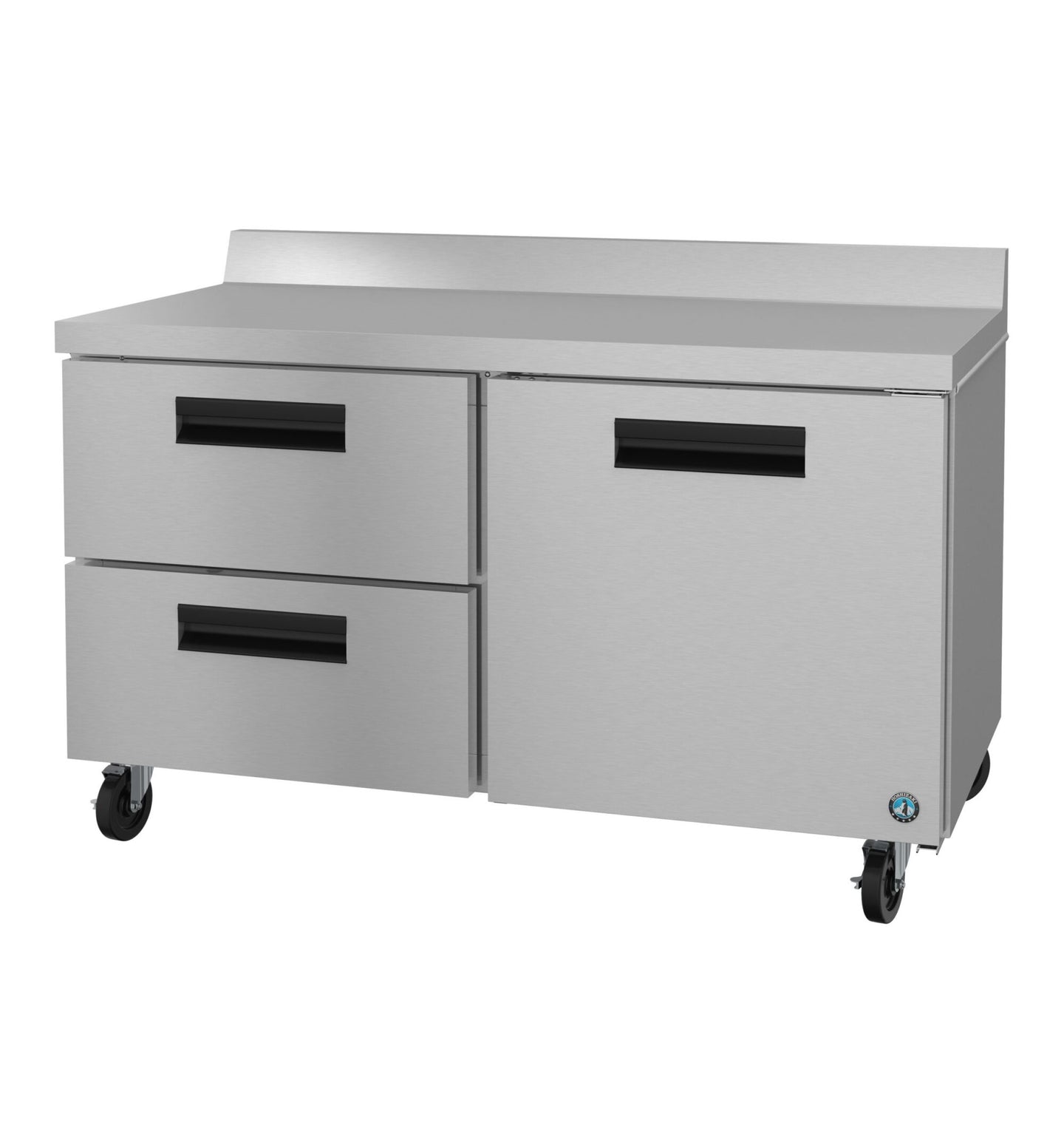 Hoshizaki WR60B-D2 60 inch worktop refrigerator with one stainless door and two drawers
